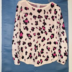 OP Leopard Print Sweater - Cream, Pink, and Black